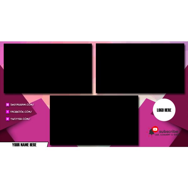 StreamYard Overlay/Template <br>Magenta Burst - Image 4