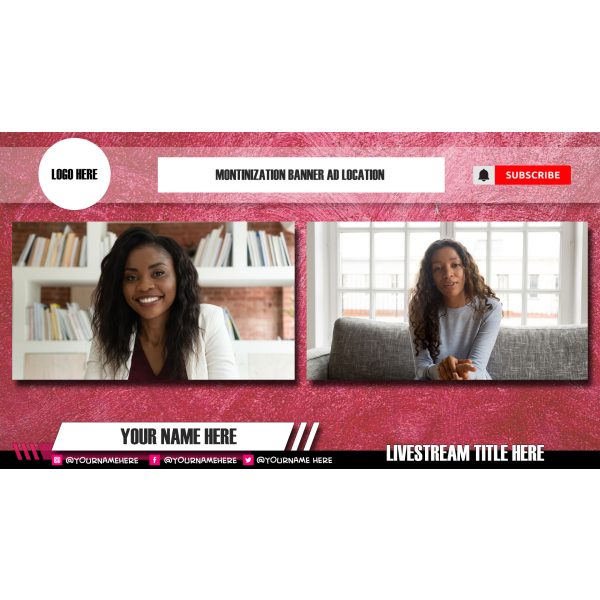 StreamYard Overlay/Template <br>Red Stucco - Image 2