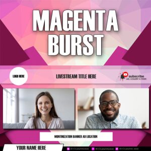 StreamYard Overlay/Template <br>Magenta Burst