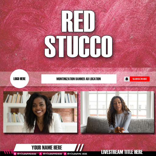 StreamYard Overlay/Template Red Stucco StreamYard